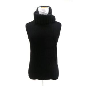 Chanel 100% Cashmere Black Sleeveless Turtleneck Sweater – Size 42